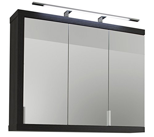 trendteam SR50303 Bad Spiegelschrank weiss, Absetzungen Sardegna rauchsilber, BxHxT 90x72x20 cm