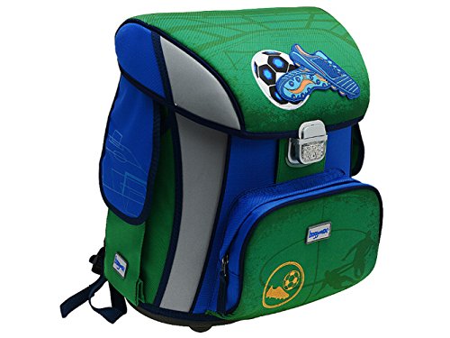 Hama Baggymax Schulranzen Soccer Fußball blau Schul-Tasche Ranzen Jungen Sicher