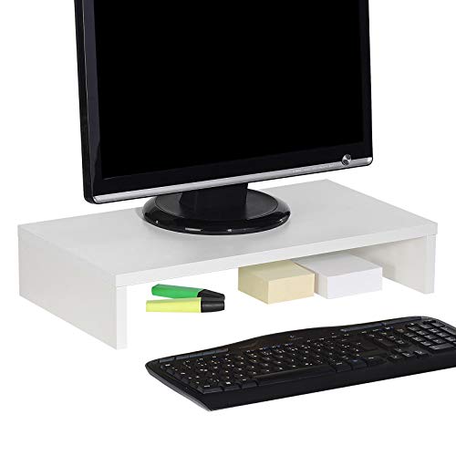 CARO-Möbel Monitorständer Monitor Schreibtischaufsatz Bildschirmerhöhung in weiß 50 x 10 x 27 cm (B x H x T)