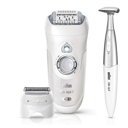 Braun Silk-épil 7 7-561 kabelloser Wet & Dry Epilierer/Epilation, mit 8 Extras inklusive Bikinitrimmer, weiß