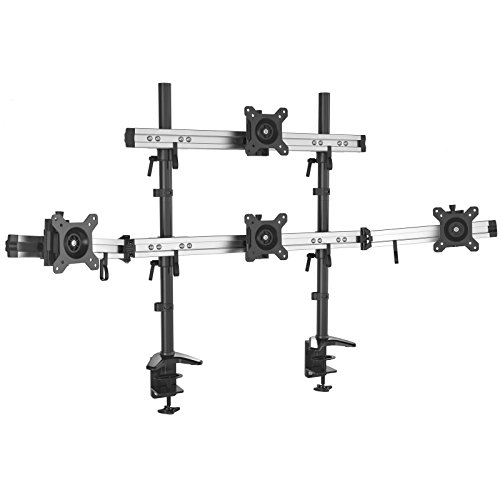 HFTEK 4-Fach-Monitorarm – Tischhalterung für 4 Bildschirme von 15 – 27 Zoll mit VESA 75 / 100 (MP234C-N)