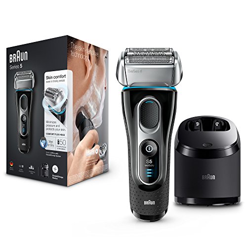 Braun Series 5 elektrischer Rasierer 5197cc, mit Reinigungs- und Ladestation, Reisebeutel, schwarz/chrom