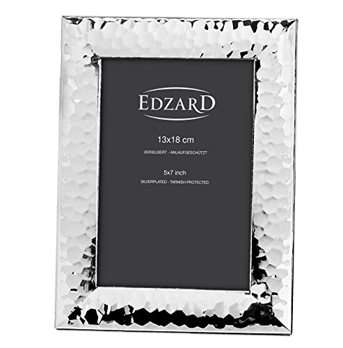 EDZARD Fotorahmen Gubbio, edel versilbert, anlaufgeschützt, für Foto 13 x 18 cm