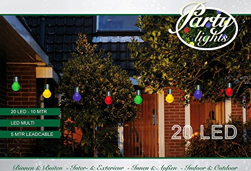 LED PARTYLICHTERKETTE 10m BUNTE LEDs 20er Ø 5cm LICHTERKETTE