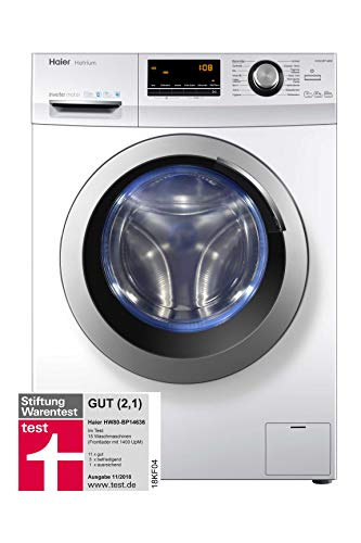 Haier HW80-BP14636 Waschmaschine Frontlader / A+++ / 8 kg / 1400 UpM / Vollwasserschutz / Weiß