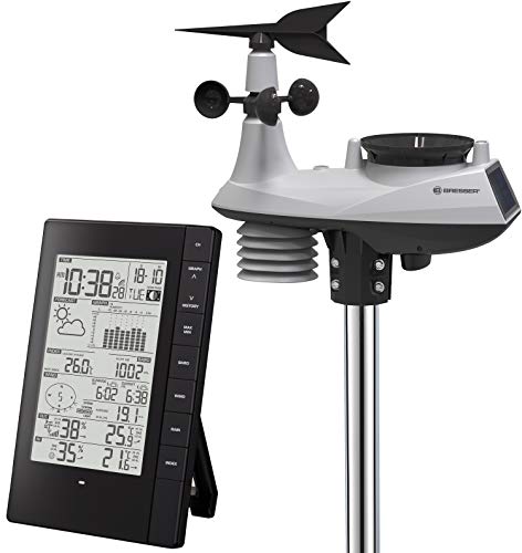 Bresser 6-in-1 PC Wetterstation Funk mit Außensensor für Temperatur, Luftfeuchtigkeit, Windgeschwindigkeit- und Richtung, Luftdruck, Niederschlag und UV Messung