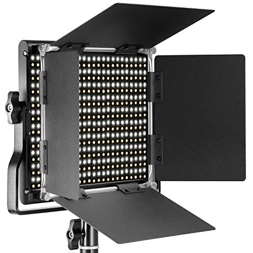 Neewer Dimmbare Bi-farbige LED mit u-Haltewinkel und Barndoor Berufsvideo-Licht für Studio, Videoaufnahmen, haltbare Metallrahmen, 660 LED Perlen, 3200-5600K, CRI 96+ (EU-Stecker)