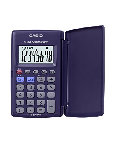 CASIO HL-820VER Taschenrechner 8-stellig mit 360° umschlagbarer Schutzklappe, Batteriebetrieb