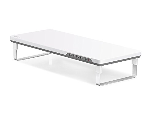 DEEPCOOL M Desk F1 Bildschirmständer mit 4 USB-Anschlüssen und Kopfhörer/Mikrofon Anschlüssen für iMac, MacBook Pro, MacBook, Dell, Pcs, höhenverstellbar, 230mm Breit, 27