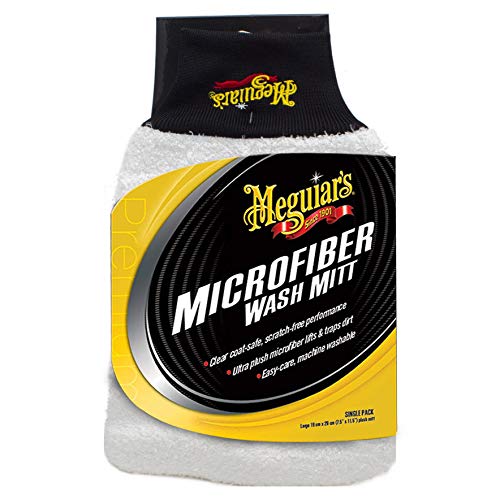 Meguiar's X3002EU Microfibre Wash Mitt Waschhandschuh, Weiß