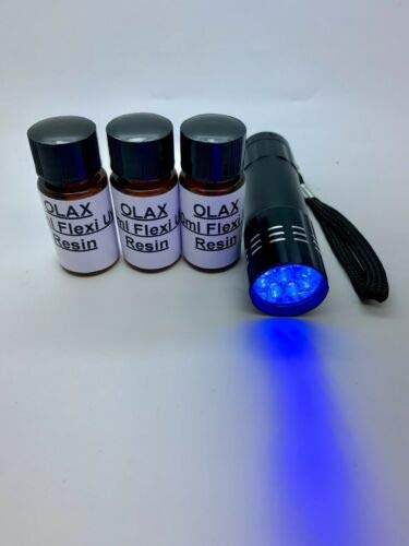 Olax 30ml Flexibel UV Harz, Kleber mit 9 LED UV Taschenlampe für Fliegenbinden