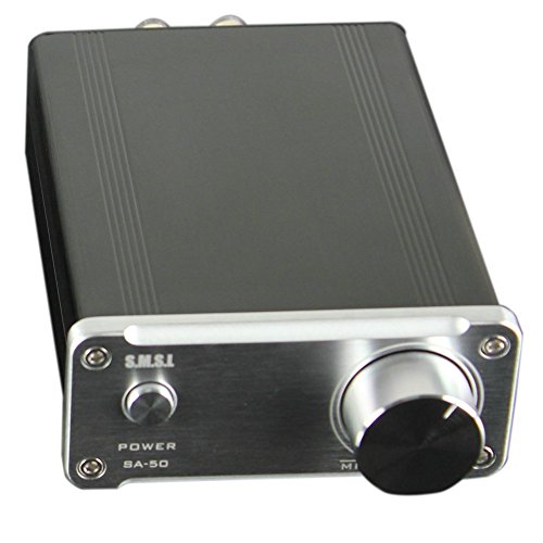 SMSL SA-50 D-AMP TDA7492 Hi-Fi Stereo Verstärker / Amplifier (Endstufe + Power Adapter, 2x50Watt) silber