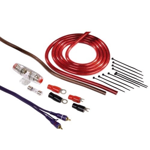 Hama Anschluss-Set für Car Hifi-Verstärker (AMP-Kit mit Powerkabeln (16 mm²), Cinchkabel, Sicherungshalter, Sicherung, Gabelkabelschuhen und Kabelbinder)