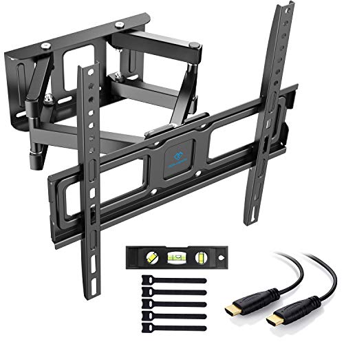 PERLESMITH TV Wandhalterung, Schwenkbare Neigbare TV Halterung für 32-55 Zoll Flach & Curved Fernseher oder Monitor bis zu 45kg, max.VESA 400x400mm