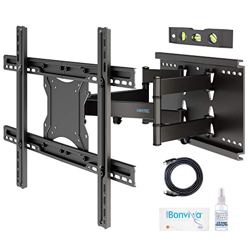 BONTEC TV Wandhalterung Schwenkbar Neigbar Wand Halter Aufhängung Fernseh Halterung für 37-80 Zoll (ca. 94-203cm) Curved LCD/LED Fernseh Vollbewegung – 90kg Tragfähigkeit – VESA 100×100-600×400