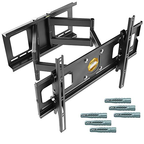 RICOO TV Wandhalterung, R06-F Universal für 40-75 Zoll (102-191cm) | Schwenkbar Neigbar Wand-Halter Fernseher-Aufhängung Fernseh-Halterung mit Fischer® UX10 Dübel | VESA 300×200 600×400, Schwarz