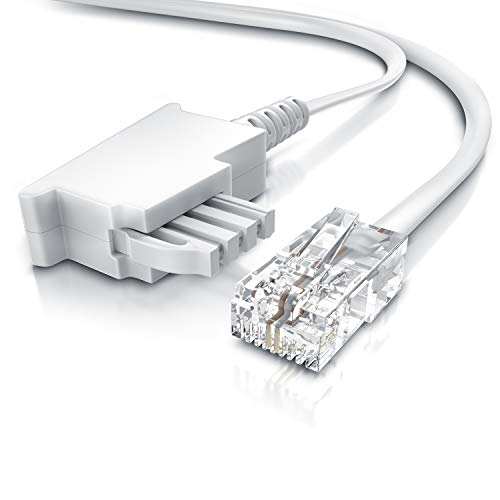 CSL – Internet Kabel Routerkabel – TAE-F Stecker auf RJ45 Stecker – 20m – Internetkabel – Router an die Telefondose – Kompatibel mit DSL VDSL Fritzbox Internet Router an Telefondose TAE – weiß