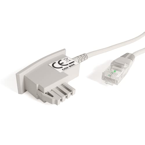 COXBOX 8 m DSL Kabel Fritzbox, Speedport, Easybox – TAE Kabel RJ45 weiß – VDSL ADSL WLAN Router-Kabel mit galvanischer Signatur für effektiven Schutz vor Störeinflüssen