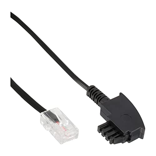 InLine 18520 TAE-F Kabel für DSL-Router, TAE-F Stecker an RJ45 8P2C, 20m, schwarz