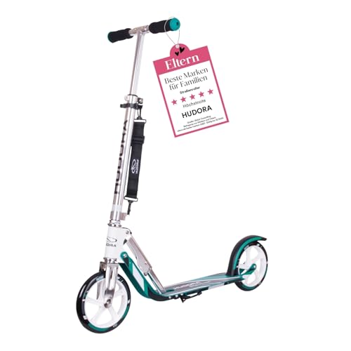 Hudora Roller für Erwachsene – Klappbarer Erwachsenen-Roller, höhenverstellbar, HUDORA BigWheel 205 Scooter – Stabiler Aluminium-Roller